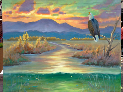 bald eagle piano back