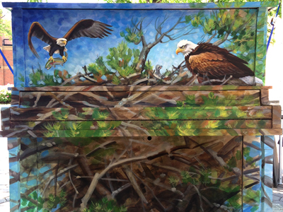 bald eagle piano front