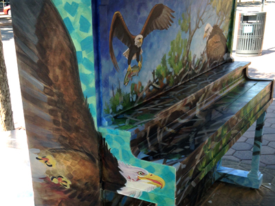 bald eagle piano left front corner