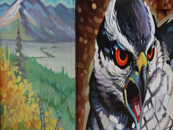 goshawk mural northwest corner